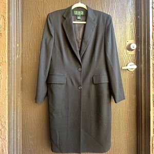 Ralph Lauren Black Women's Blazer Coat. Made In USA